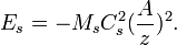 E_s= - M_s C^2_{s} (\frac{A}{z})^2. 