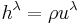 ~h^{\lambda }=\rho u^{\lambda }