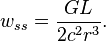 ~w_{{ss}}={\frac  {GL}{2c^{2}r^{3}}}.