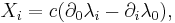 ~ X_i= c (\partial_0 \lambda_i  -\partial_i \lambda_0),