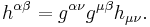 ~ h^{\alpha \beta}= g^{\alpha \nu} g^{\mu \beta} h_{\mu \nu}.