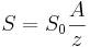 S=S_{0}{\frac  {A}{z}}