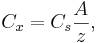C_{{x}}=C_{s}{\frac  {A}{z}},