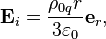 ~{\mathbf  E}_{i}={\frac  {\rho _{{0q}}r}{3\varepsilon _{0}}}{\mathbf  e}_{r},