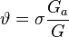 ~\vartheta =\sigma {\frac  {G_{a}}{G}}