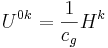 ~ U^{0k} = \frac {1}{c_g} H^k