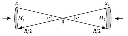  P11: Гравитация между шаровыми сегментами с разными массами М и толщиной х на расстоянии R между сегментами 