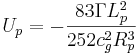 ~ U_p = -\frac {83 \Gamma L^2_p}{252 c^2_g R^3_p}