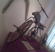 A wooden bisycle (The museum in Il'inskoe, Perm). Reference to list of articles in encyclopedias