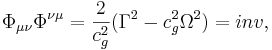 \Phi_{\mu \nu}\Phi^{\nu \mu} = \frac {2}{c^2_g} (\Gamma^2-c^2_g \Omega^2) = inv,