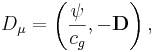 ~D_\mu = \left( \frac {\psi }{ c_{g}}, -\mathbf{D} \right),